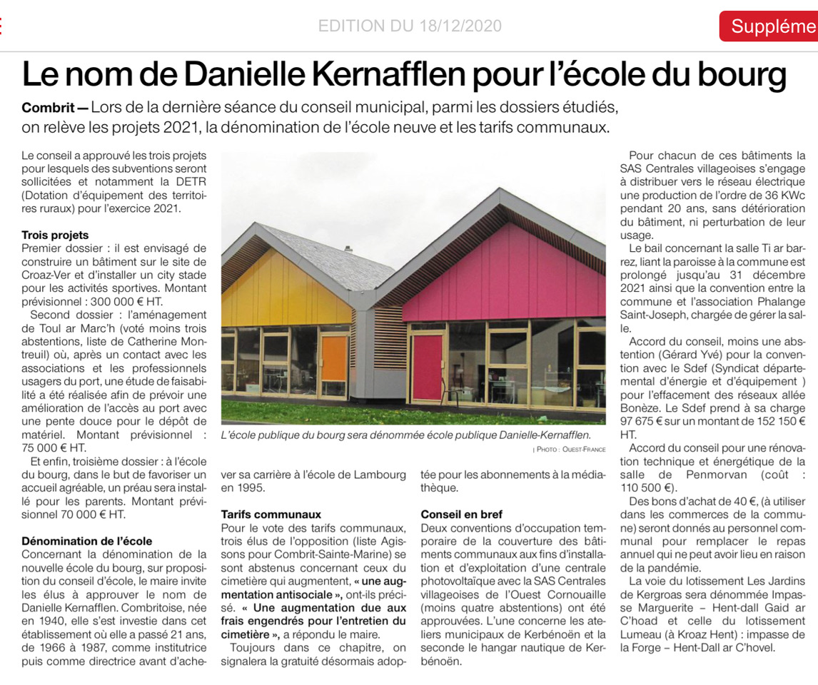 Article de Ouest France